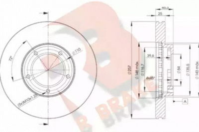 R BRAKE 78rbd25180 -  Тормозной диск